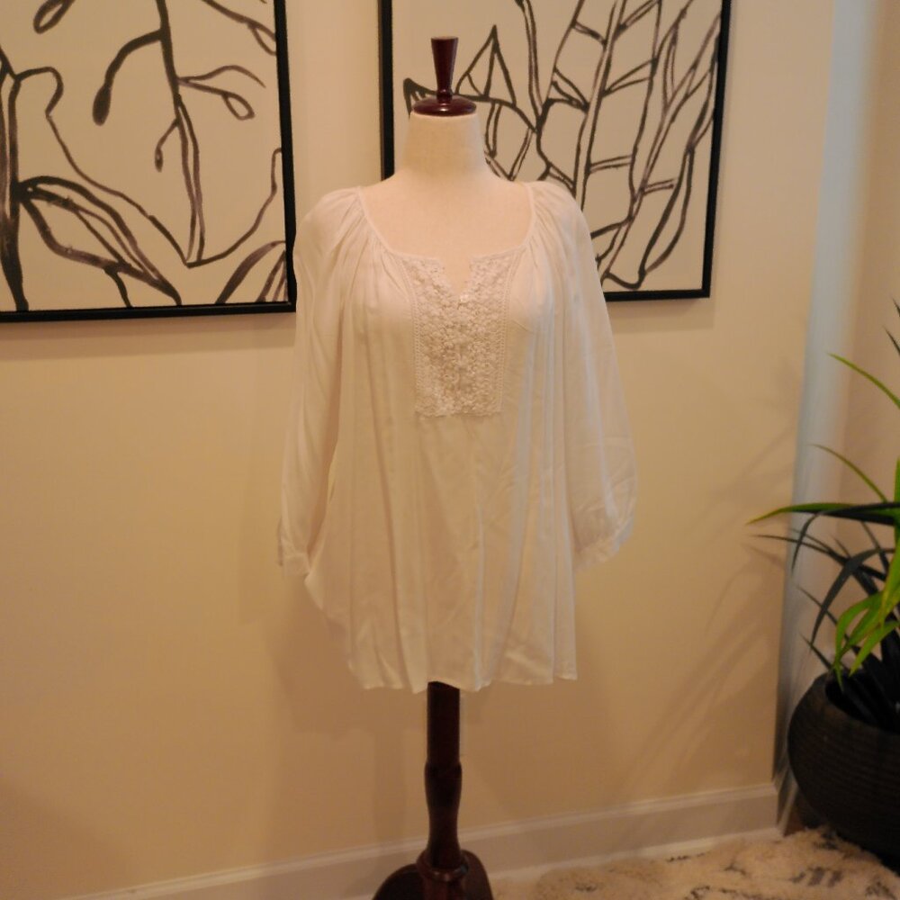 Spense White Cotton Tunic Sz XL  NWT